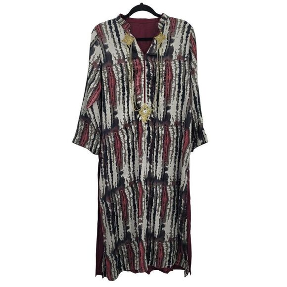 Unisex Top Long Sleeve Split Mandarin Nehru Prime Minister High Priestess S - Picture 3 of 12